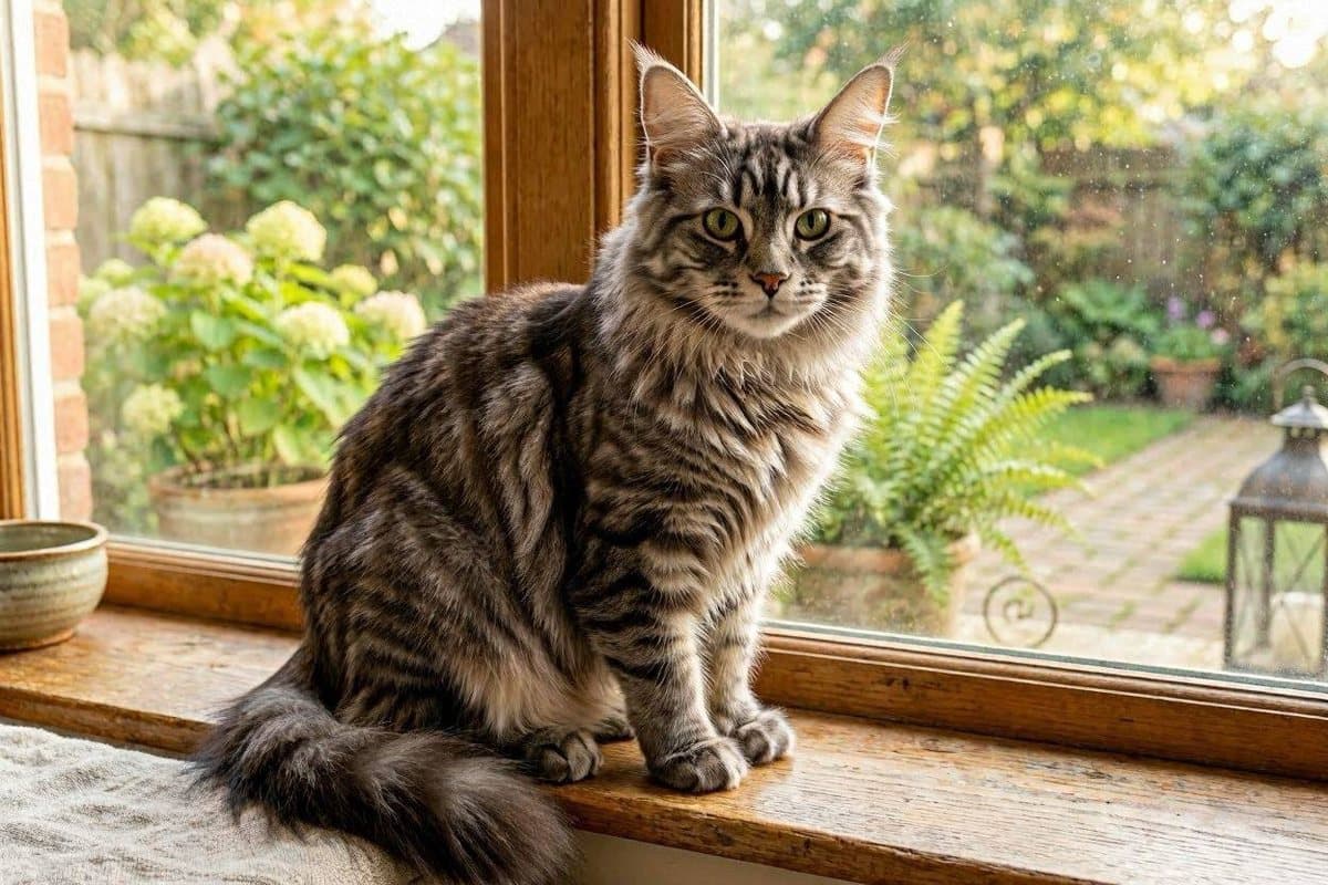 Illustration of a Maine Coon cat